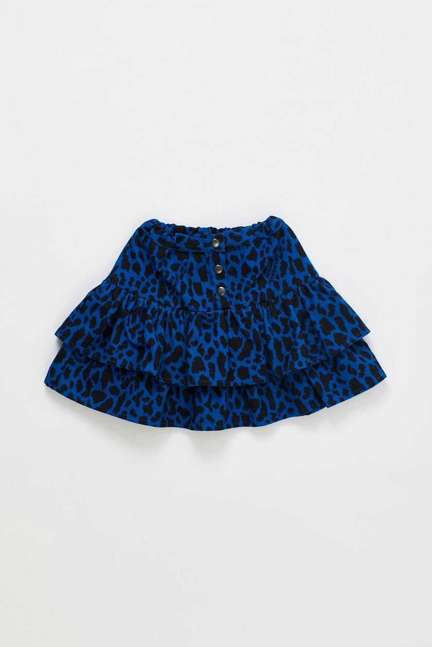 ANIMAL PRINT MINISKIRT BLUE