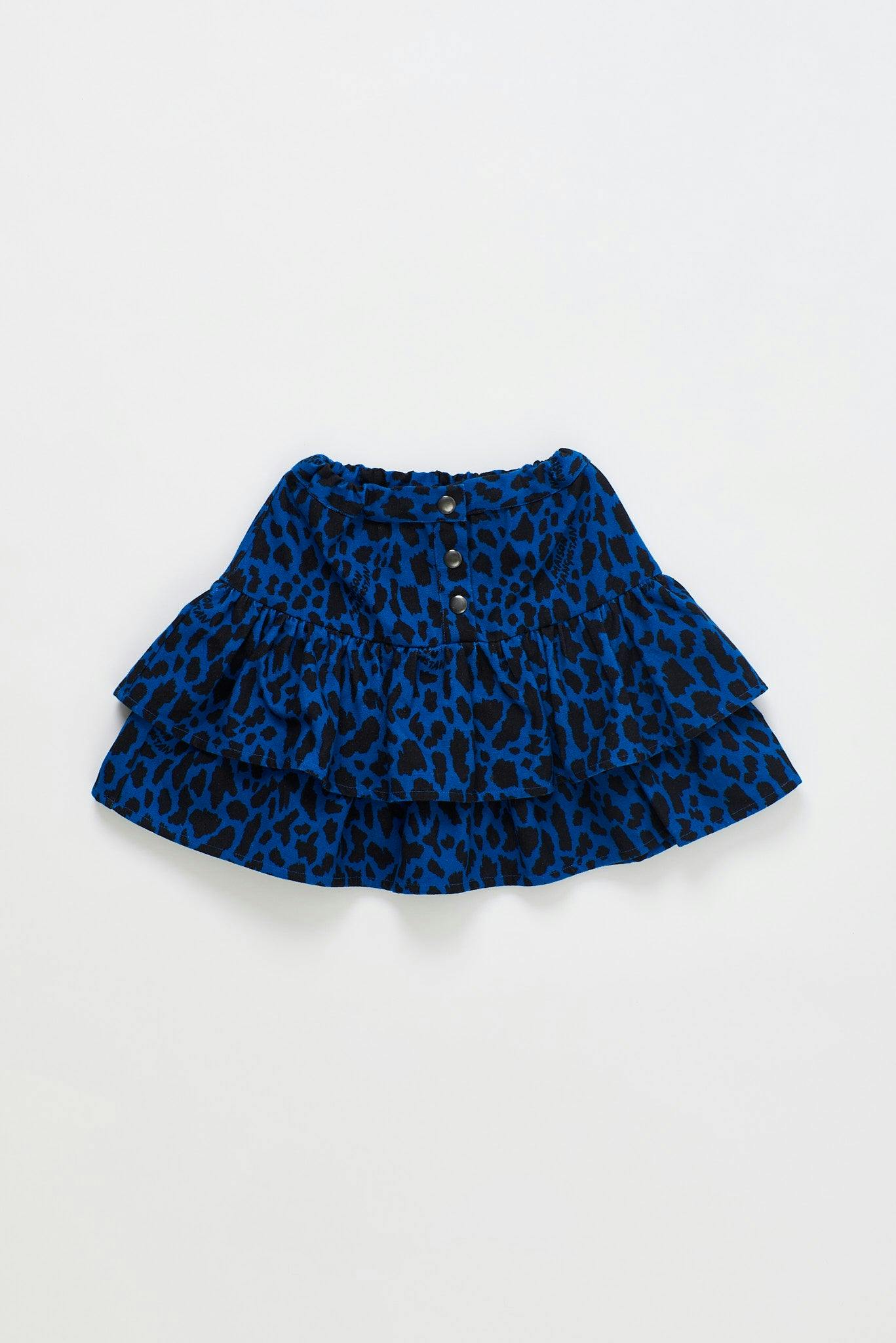 ANIMAL PRINT MINISKIRT BLUE