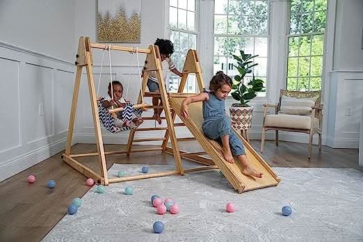 Juniper Folding Indoor & Outdoor Playset | Wooden Climber for Toddlers