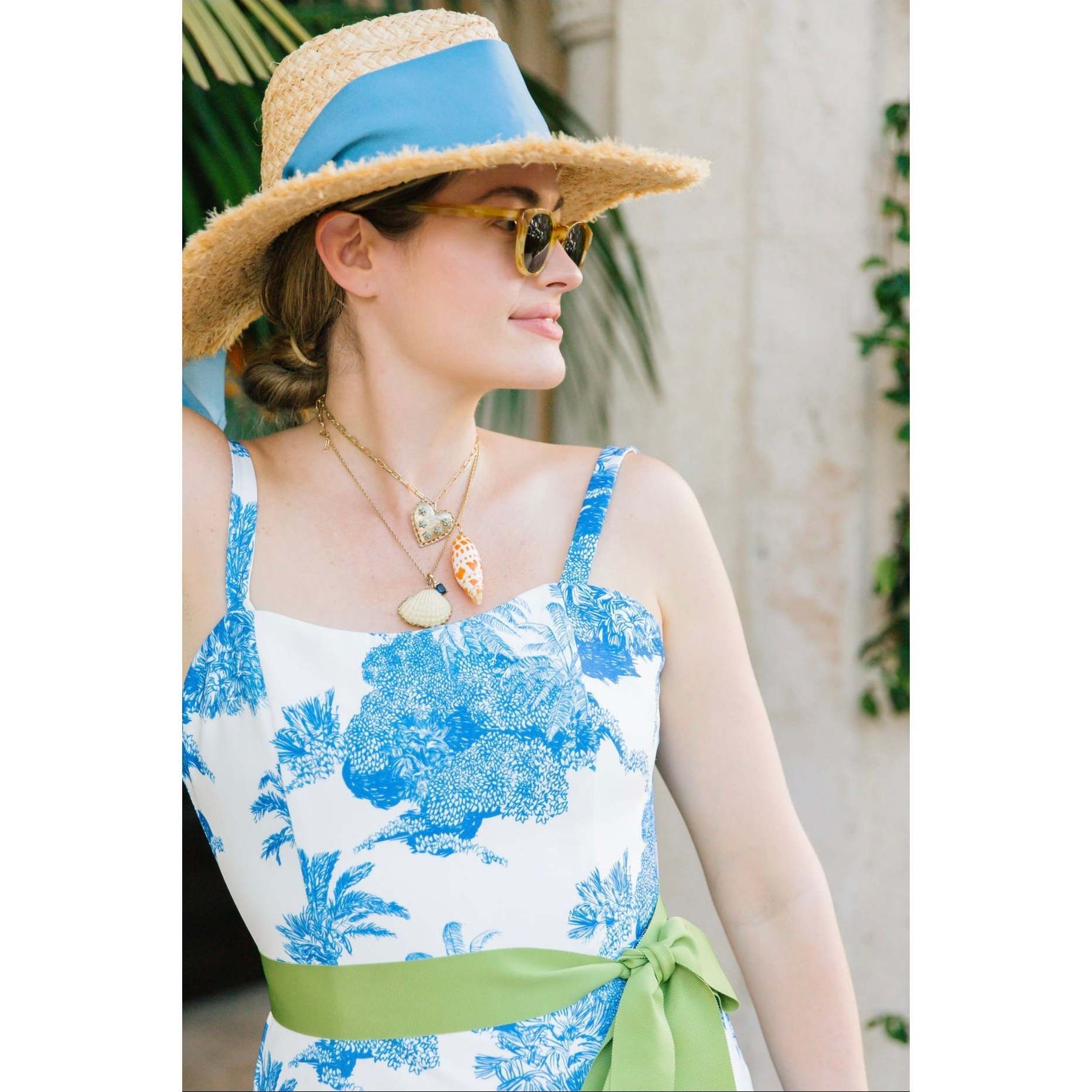 Women'S The Hydrangea Wide Grosgrain Ribbon Sun Hat
