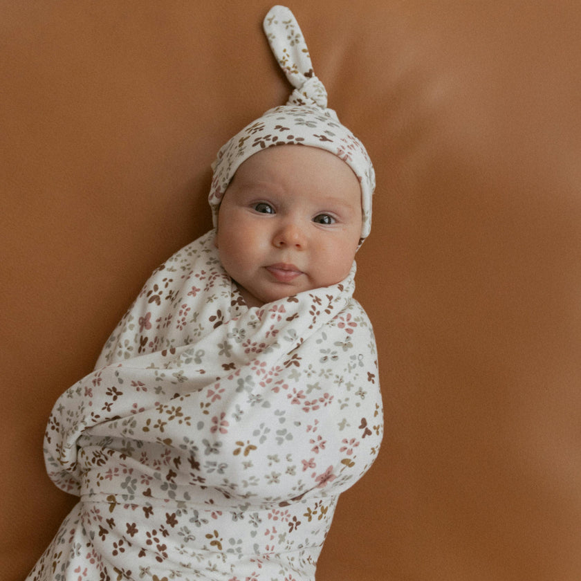 Organic Swaddle Blanket & Hat Set