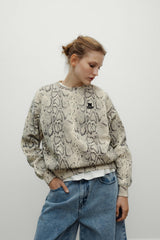 TNS Logo Woman Sweatshirt Snake Print