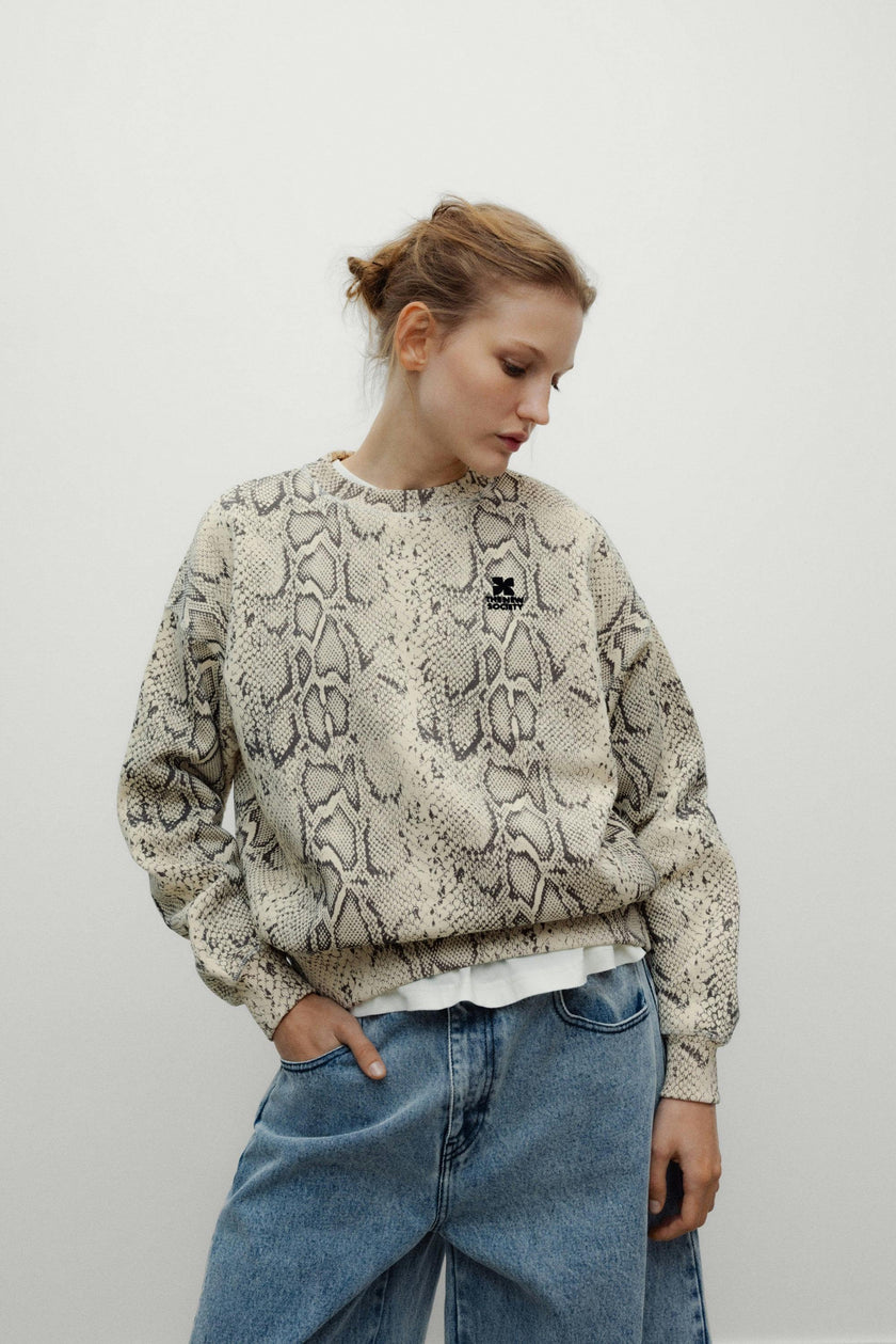 TNS Logo Woman Sweatshirt Snake Print
