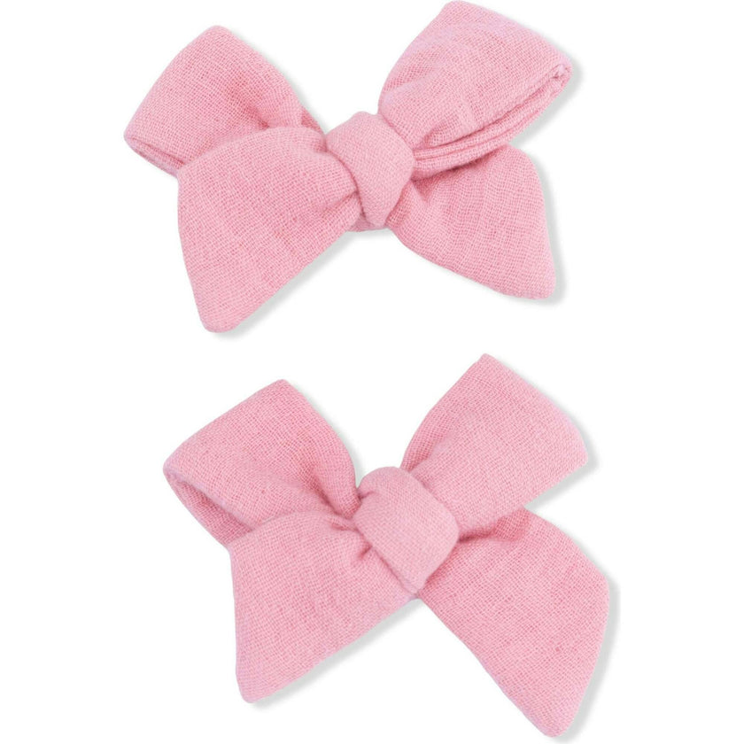 Solid Muslin Poignant Pink - Tutu Bubble & 2 Pack Bow Clips Set