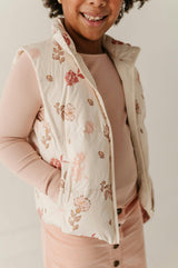 Girls Boho Puffer Vest in Yara Floral