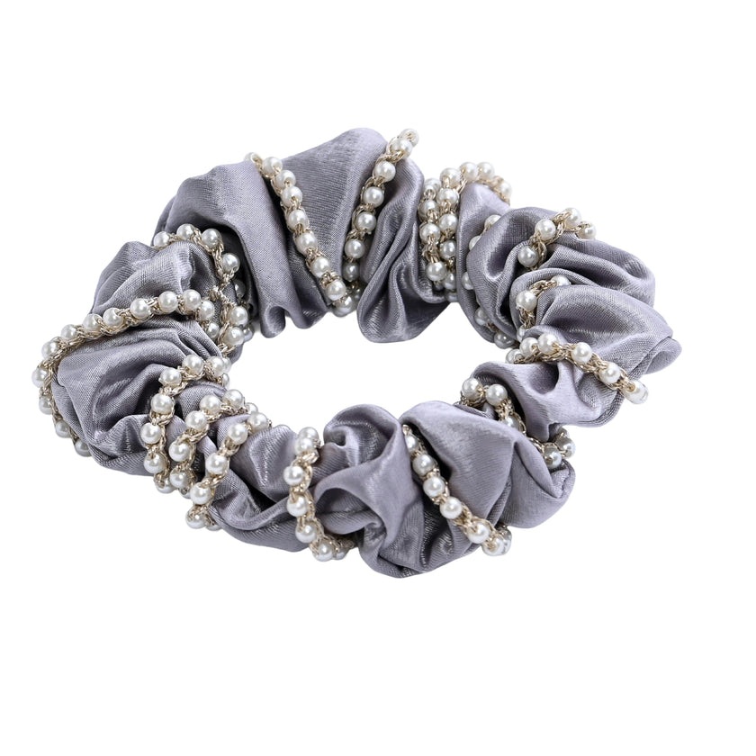 Pearl Accent Scrunchie Set