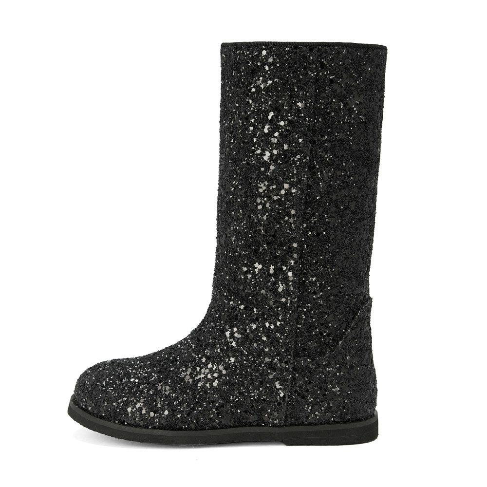 Ann Glitter Straight High Boots