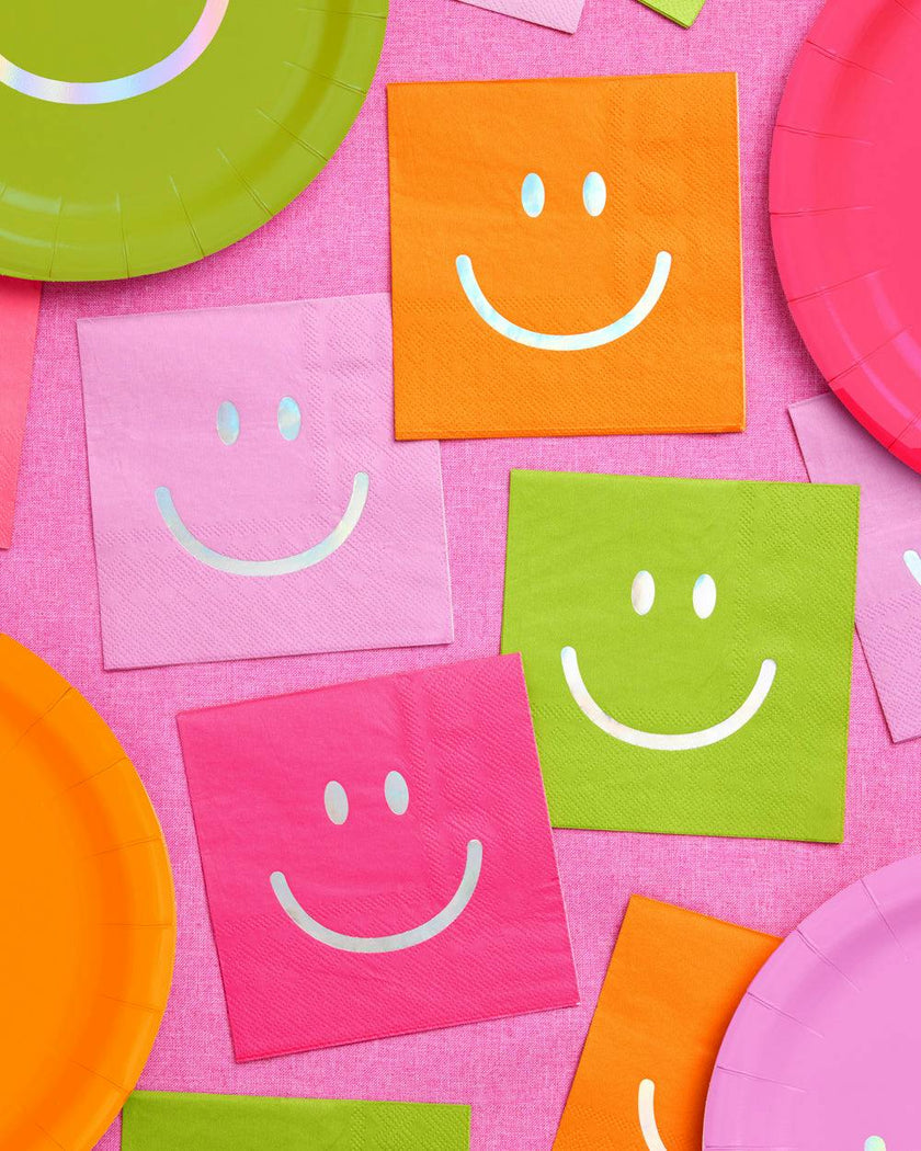 Super Smiley Napkins - 24 foil napkins