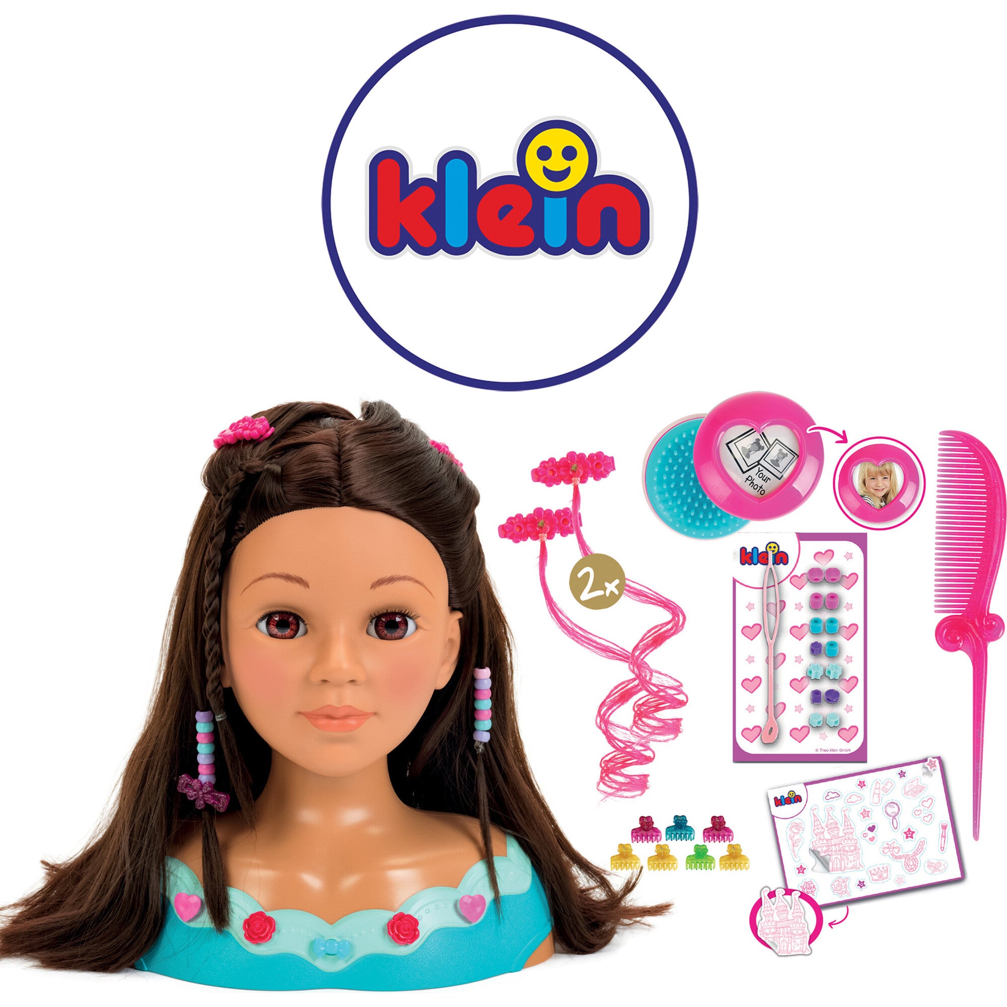 Klein: Hairstyling Head Mia - Pink & Teal