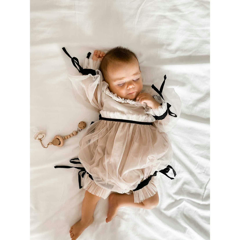 Coco-Caramel Tulle Romper