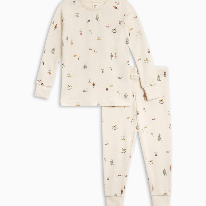 2 Piece Long Sleeve Jammie Set Basket / Cranberry