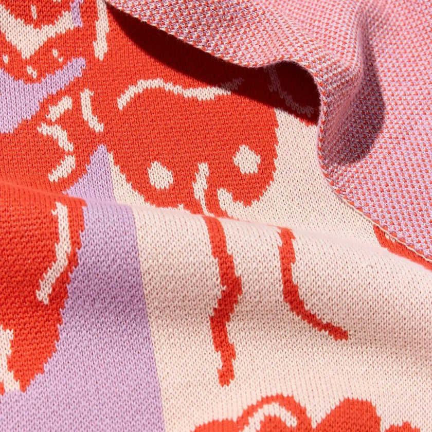 Lobster Tile Knit Blanket