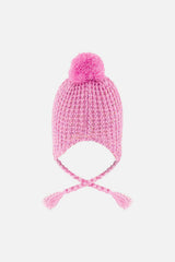 Baby Winter Peruvian Knit Hat with Pompom Pink