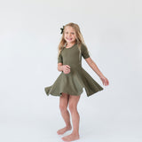 Quarter Sleeve Twirl Dress