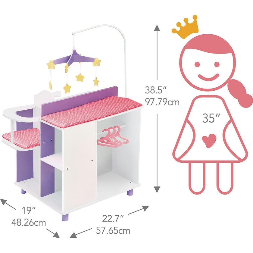Olivia's Little World Little Princess Baby Doll Changing Station with Storage