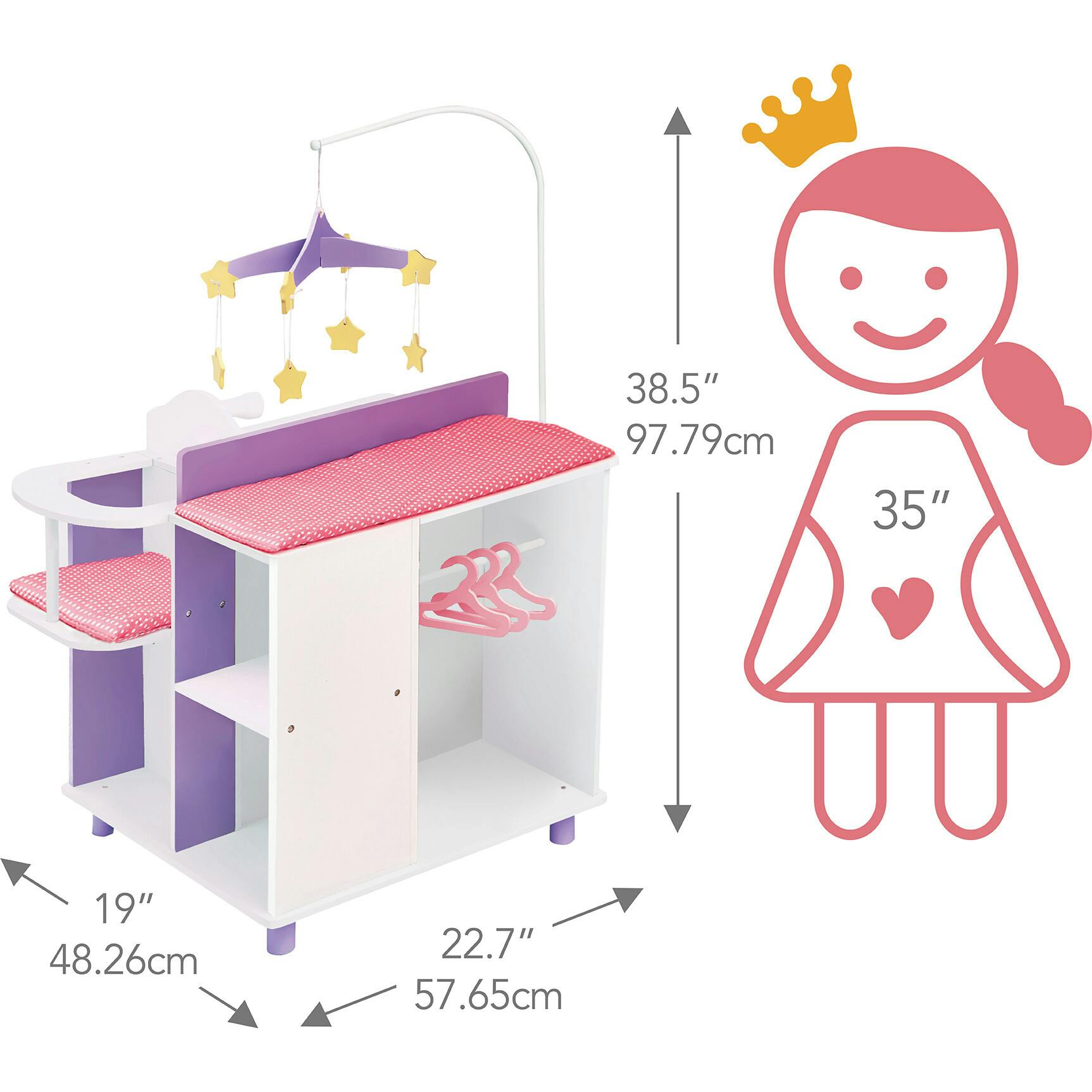 Olivia's Little World Little Princess Baby Doll Changing Station with Storage