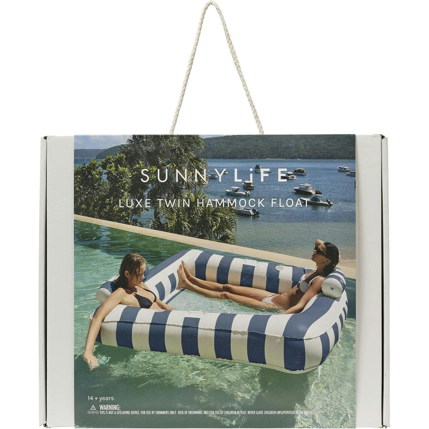 Luxe Twin Hammock Float: Le Weekend - Navy Stripe