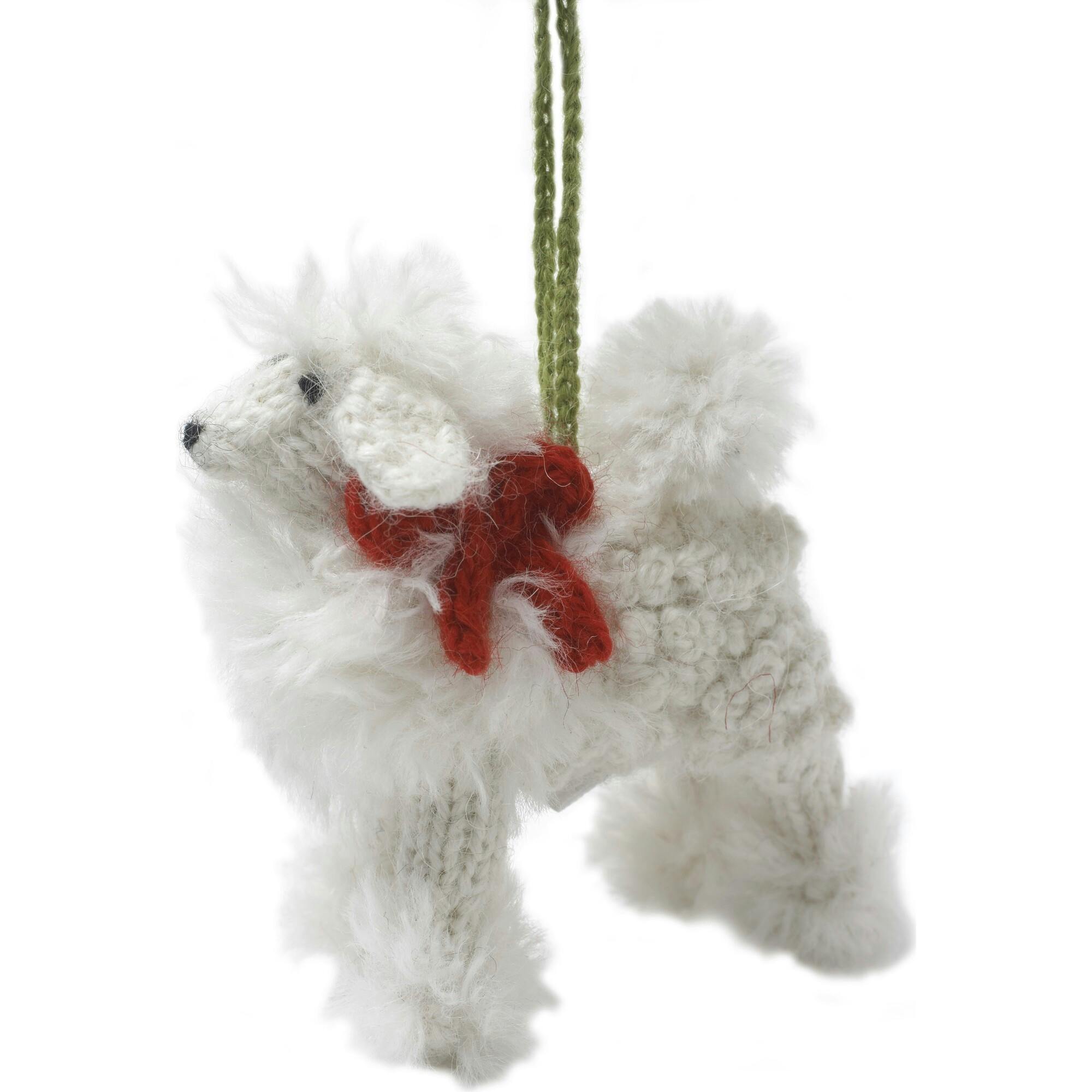 White Hand Knit Christmas Ornament