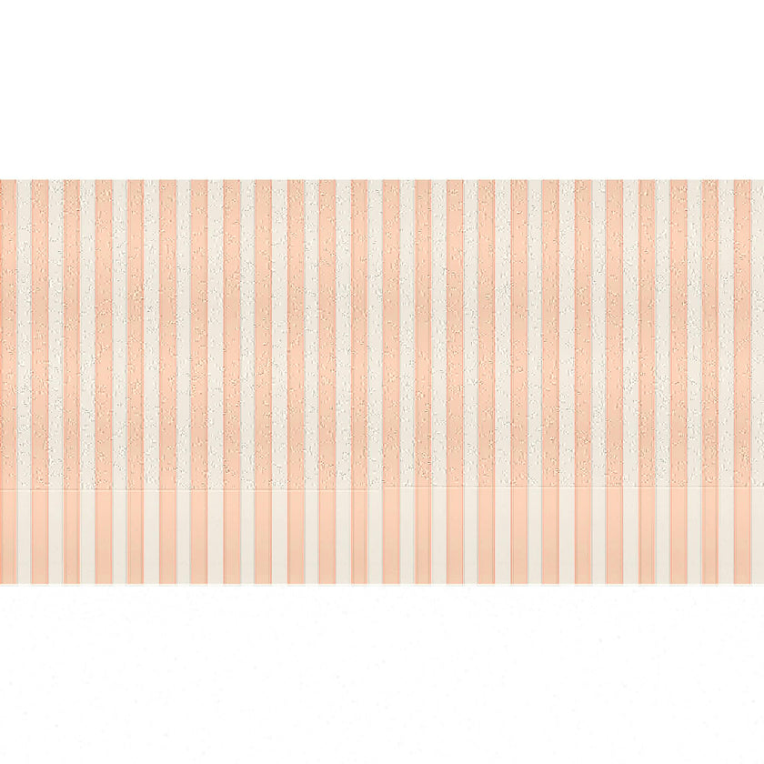 Peach Striped Paper Tablecloth