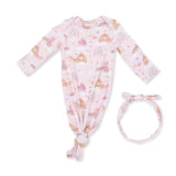 Princess Unicorns and Castle - Knotted Gown and Knot Headband