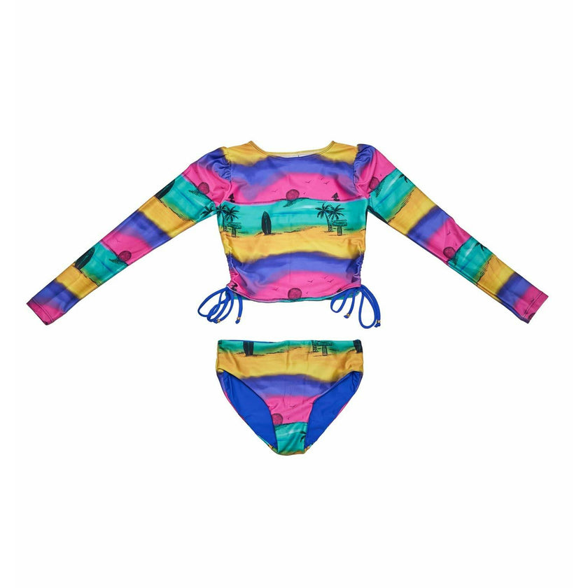 Girls Bikini Set (Side Tie Top & Reversible Bottoms) – Camp Cove