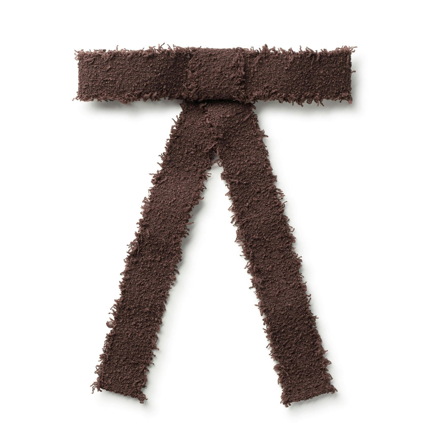 Halo Luxe Amara Deconstructed Woolen Long Tail Clip - Brown
