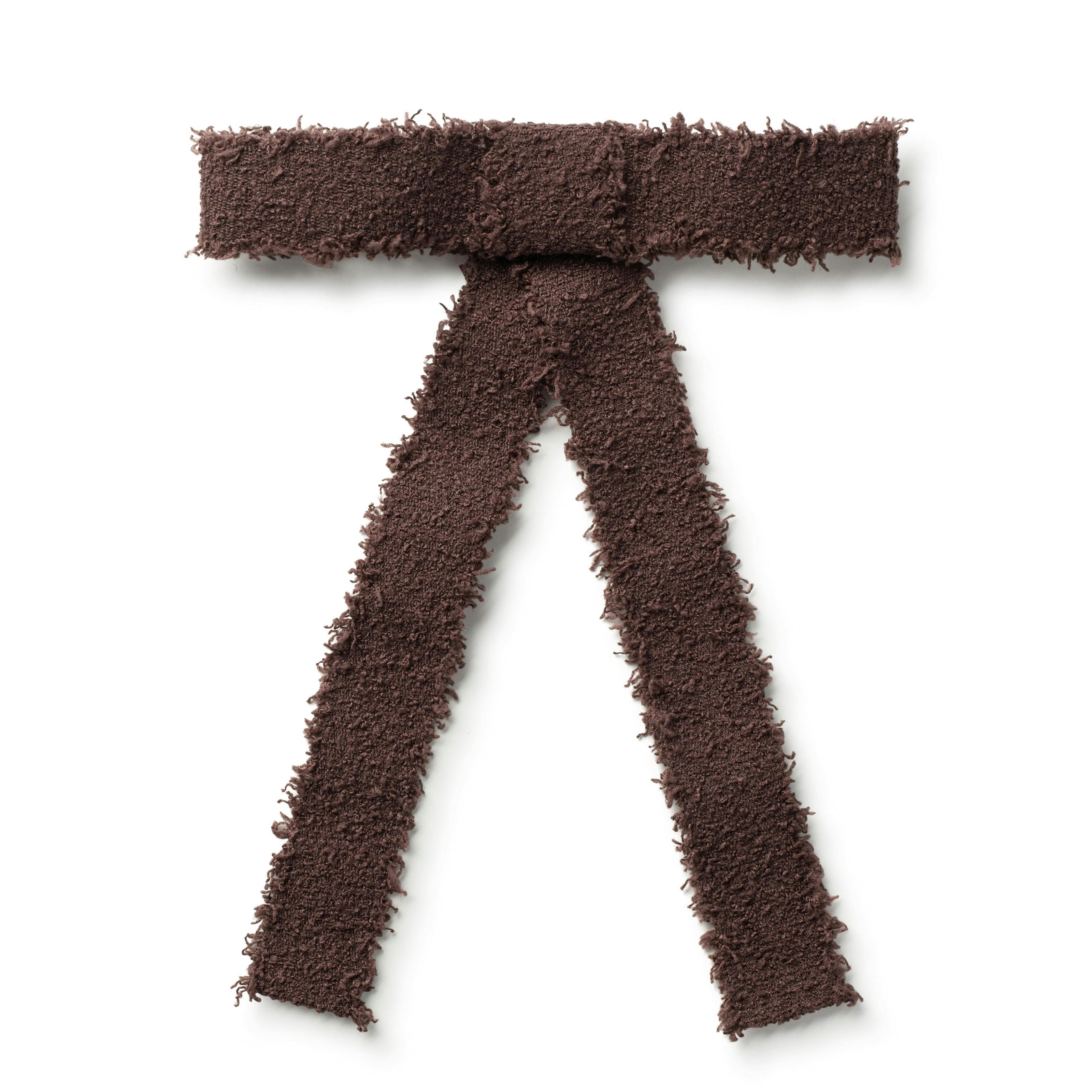 Halo Luxe Amara Deconstructed Woolen Long Tail Clip - Brown