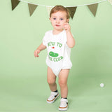 New To The Club Patch Short Sleeve Romper - White