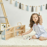Quaint Little Cottage Portable Dollhouse - Powder Blue/Wood
