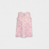 Adele Girl Dress Sleeveless, Pink Embroidery