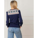 Organic Fair Isle Puff Sleeve Sweater, Blue