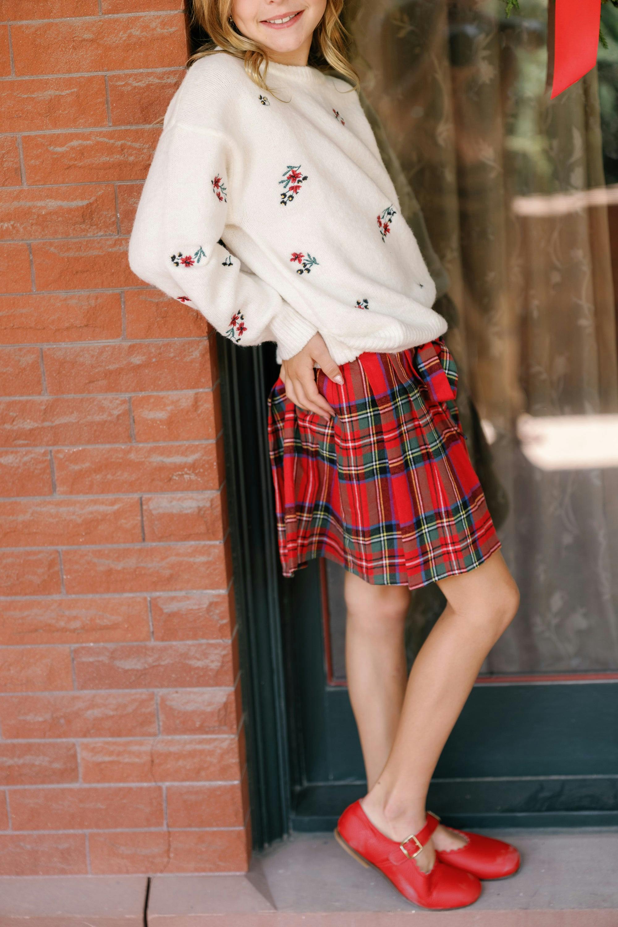 Mini Addison Skort in Holiday Plaid