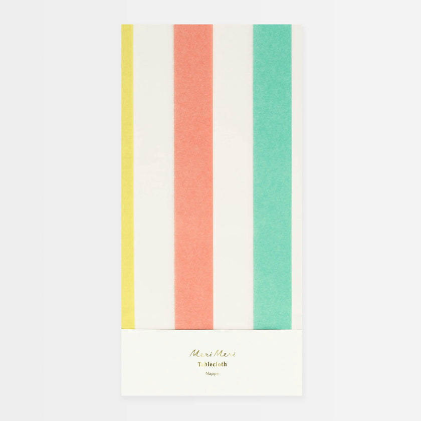 Multi Striped Paper Tablecloth