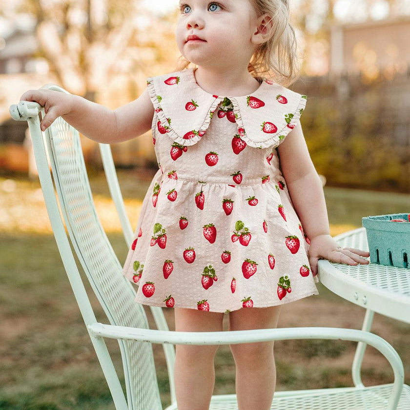 Strawberry Ruffle Collar Dress