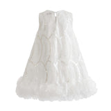 White Fiora Ruffle Sequin Dress