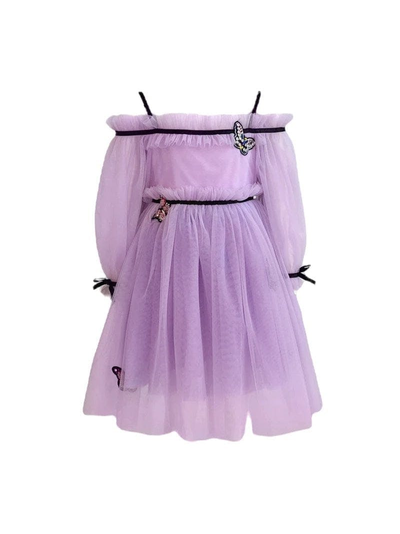 Dream Off-Shoulder Full Sleeve Tulle Dress