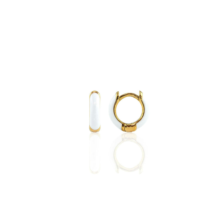 Enamel Huggie Hoop Earrings