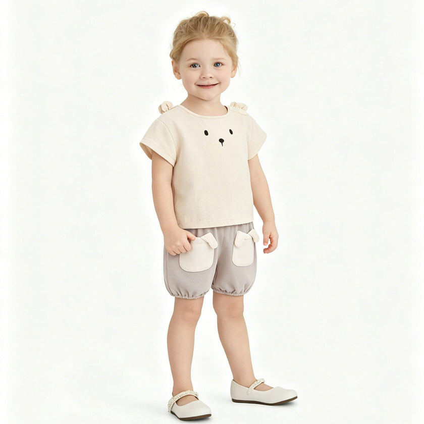 Beige Bear Pocket Set