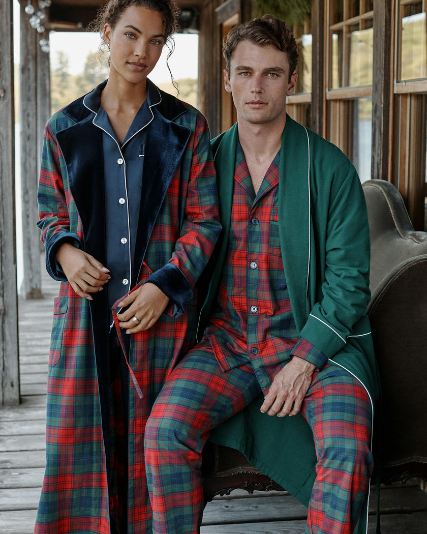 Men's Brushed Twill Pajama Set in St. James Tartan