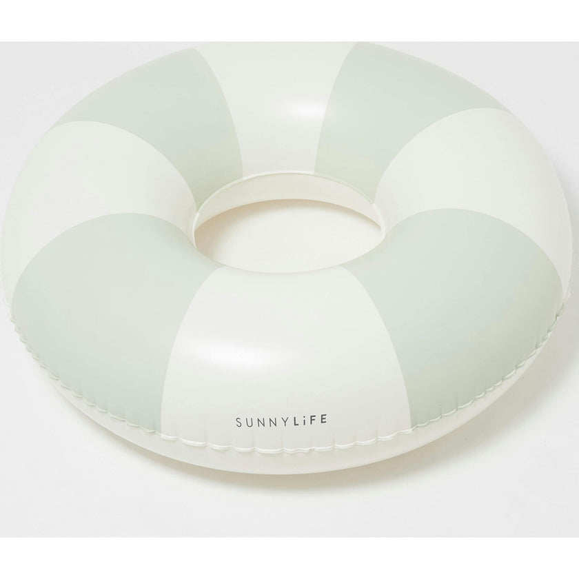 Tube Pool Ring: The Vacay Soft Olive Stripe