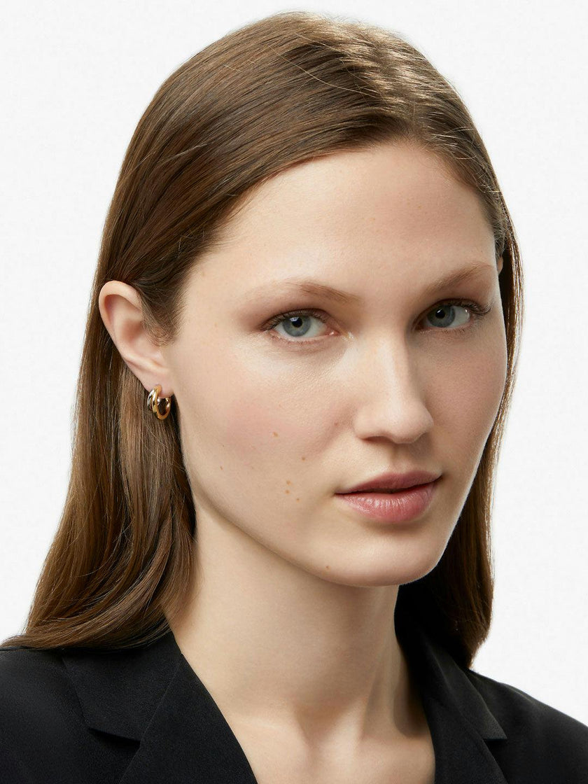 Double Hoop Earrings - Scarlett Two Tone