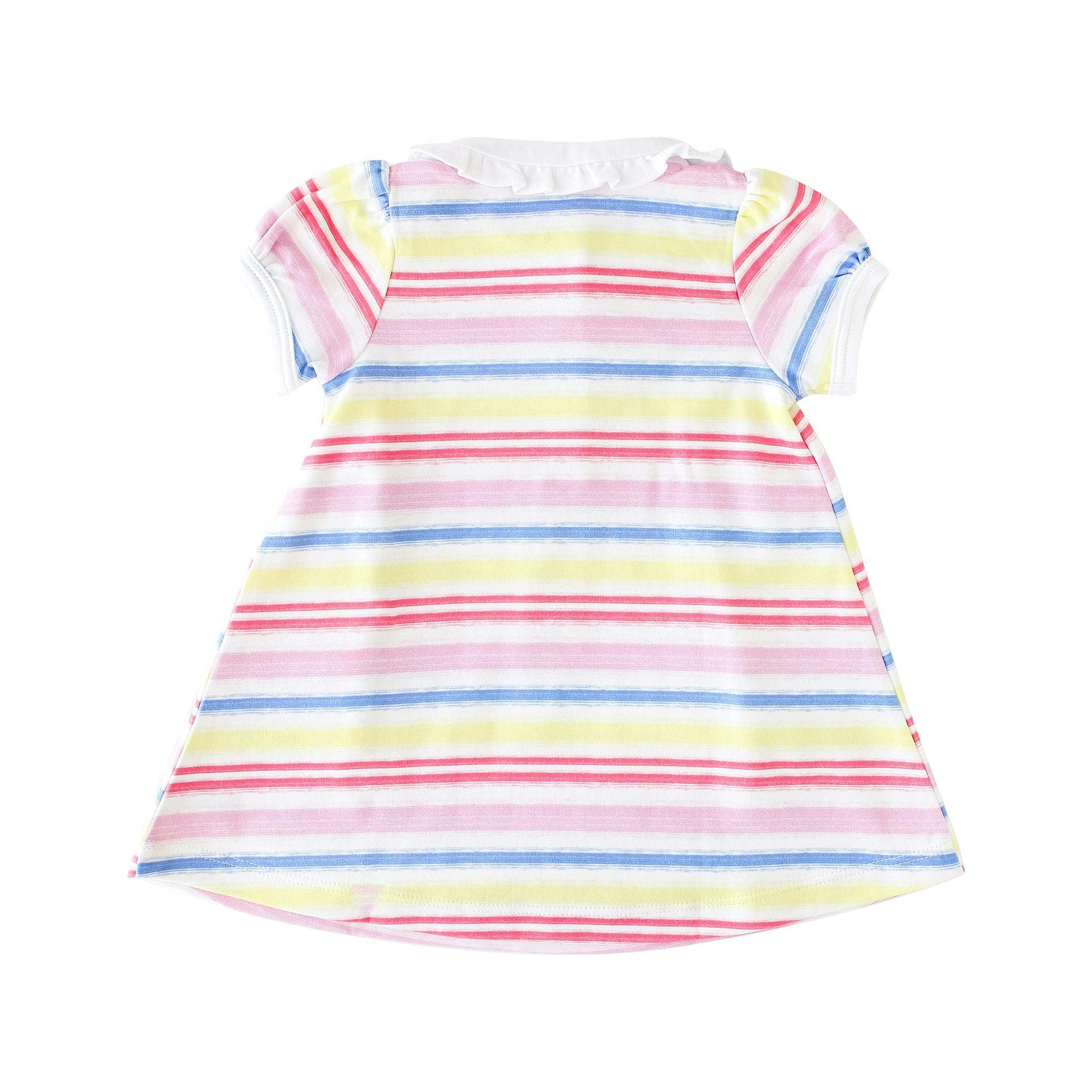 Rainbow Stripe Collared Dress