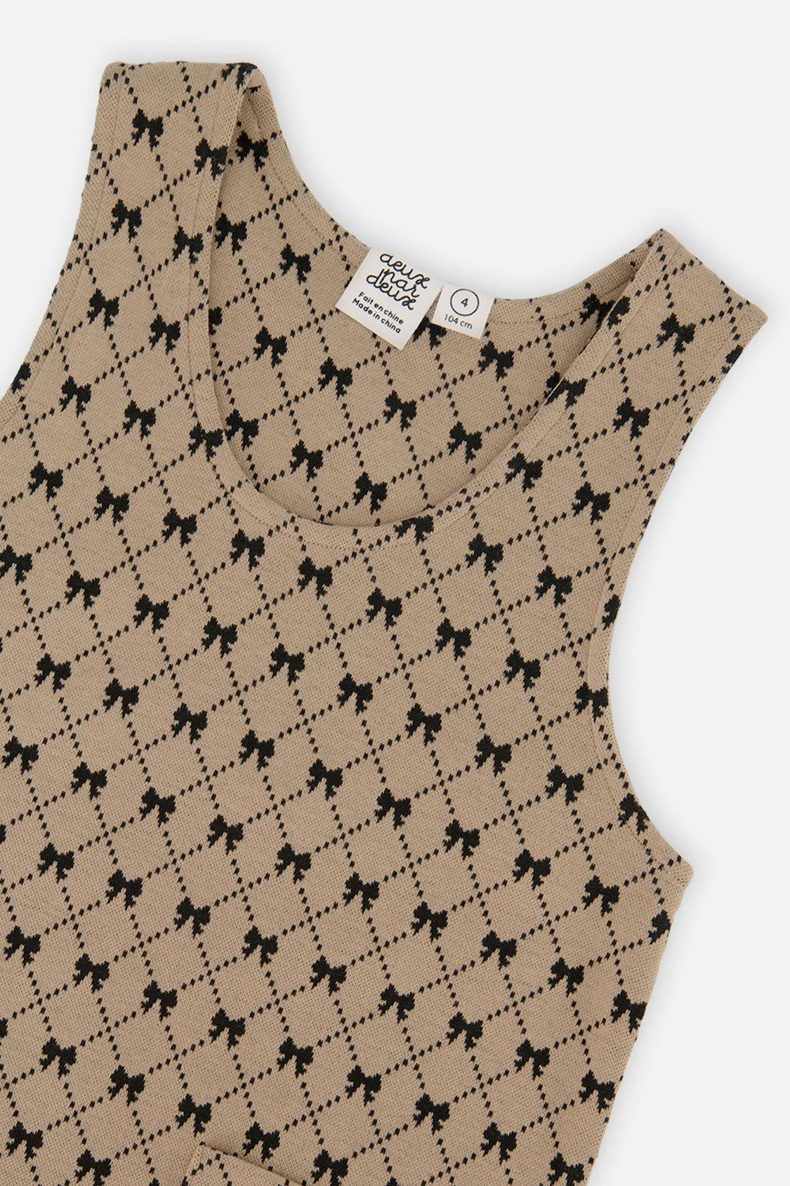 Jumper Beige Bow Tie Print