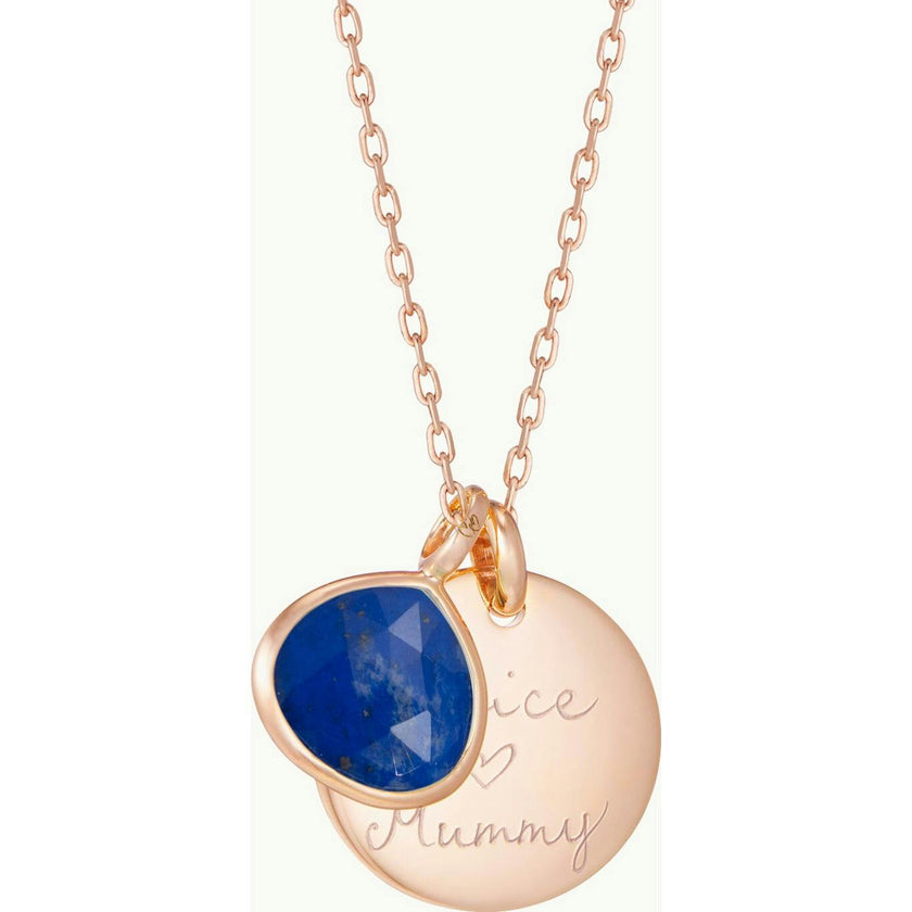 Personalized Gemstone Necklace, Rose Gold Plated