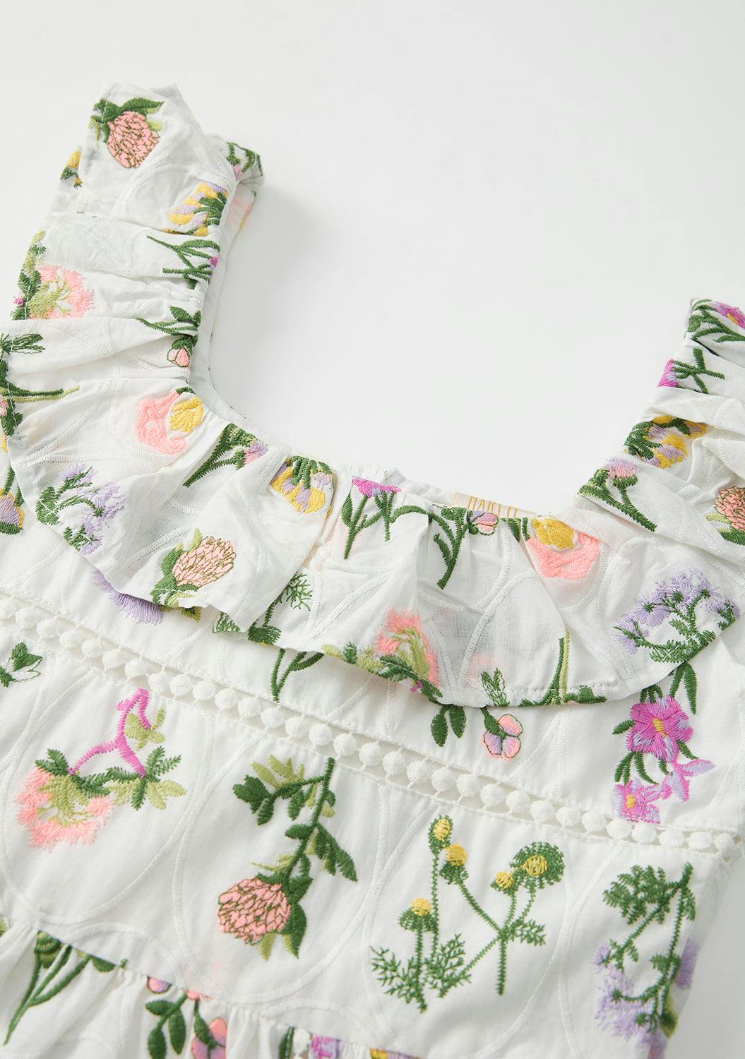 Emely Frill Embroidered Maxi Dress