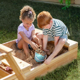 Teamson Kids Sorrento Wooden 2-in-1 Picnic Table with Sandbox & Umbrella