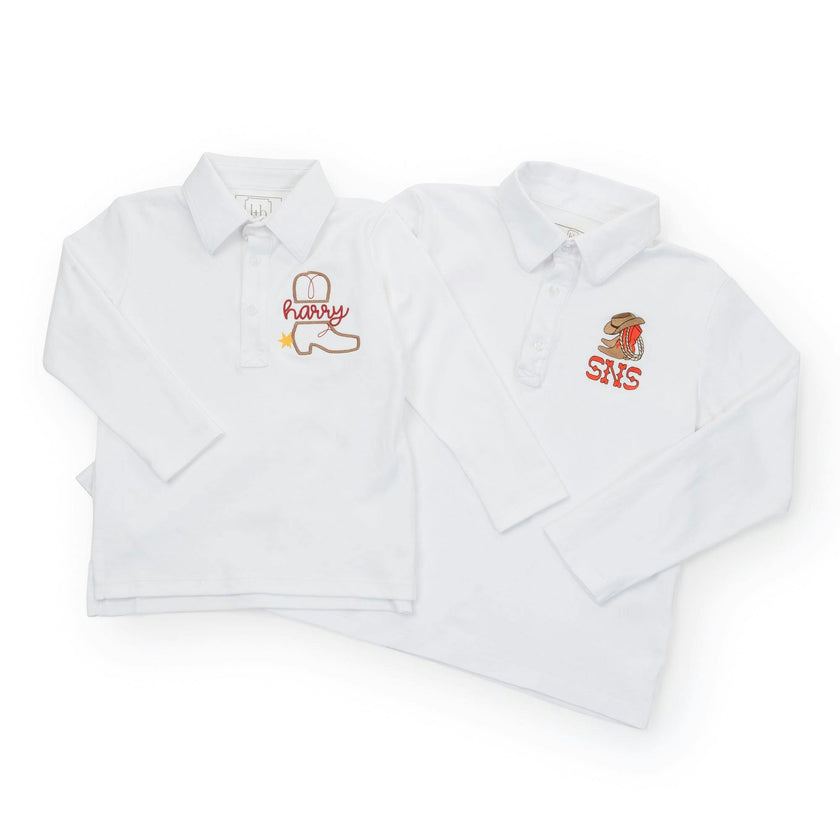 Finn Boys' Long Sleeve Polo White