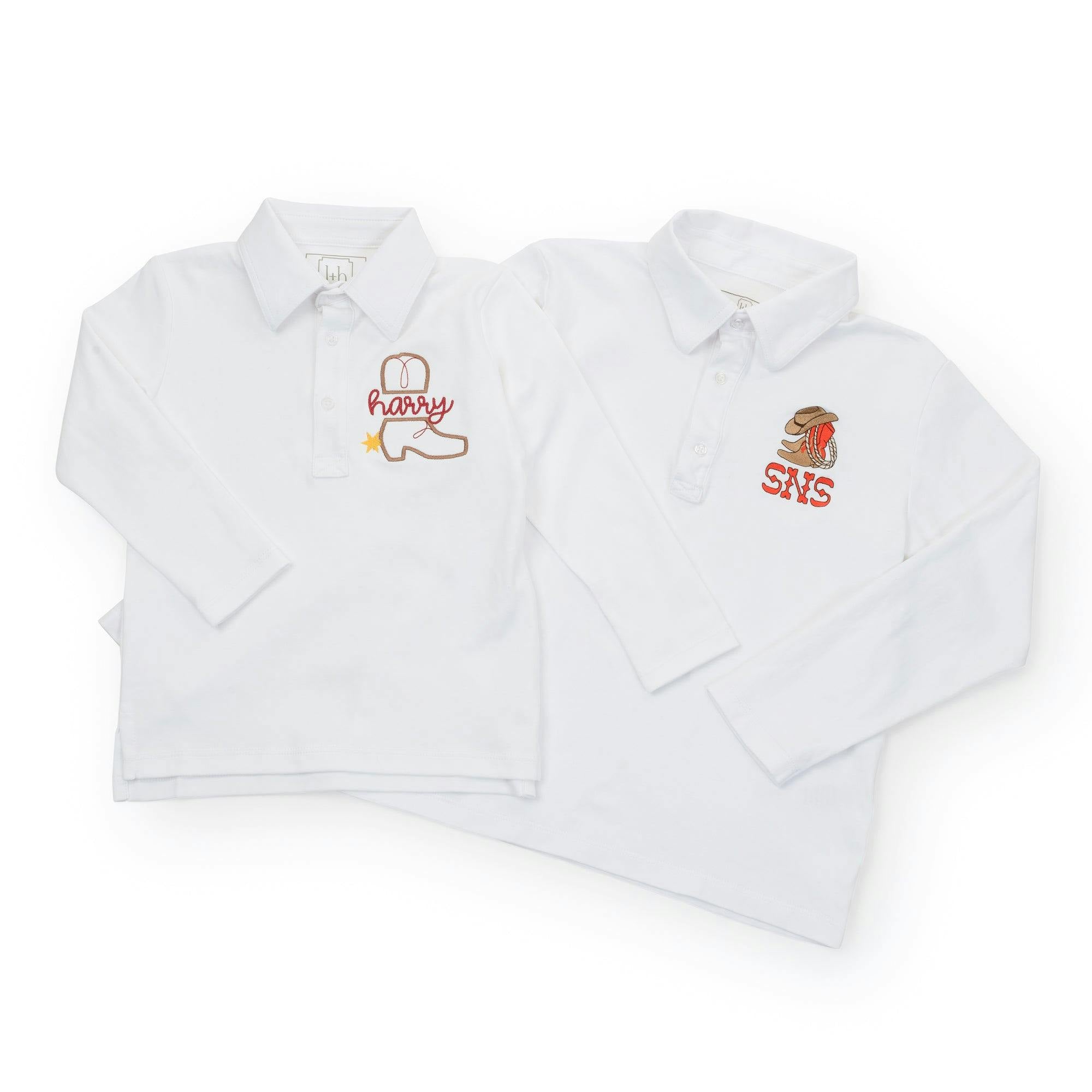 Finn Boys' Long Sleeve Polo White