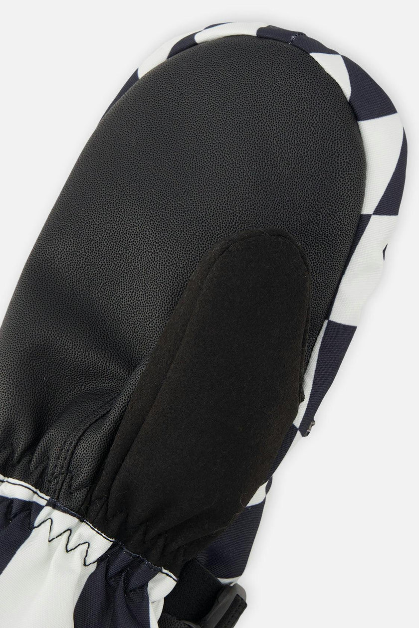 Teknik Winter Mittens White Checkered Print