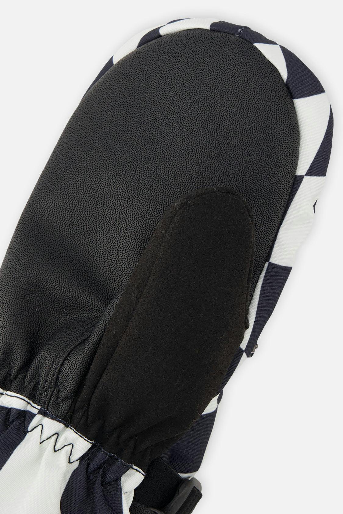 Teknik Winter Mittens White Checkered Print